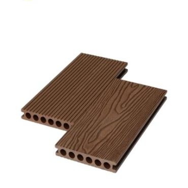 Sàn gỗ nhựa ngoài trời lỗ vuông Hobi Wood màu OKA Brown